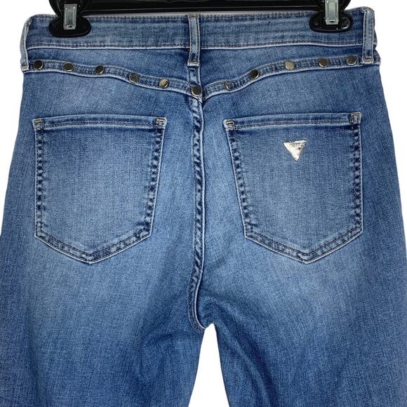 Guess 1981 Studded Jean Skinny Button Fly Size 27 Belt Loops 4 Working Pockets - Picture 7 of 13